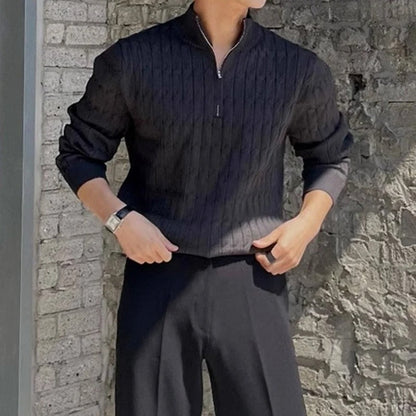 NORDEN WEAR GESTRICKTER WEISSER REISSVERSCHLUSS-PULLOVER