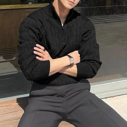 NORDEN WEAR GESTRICKTER WEISSER REISSVERSCHLUSS-PULLOVER